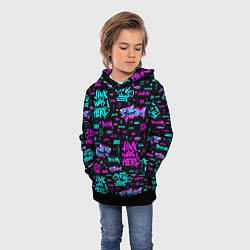 Толстовка-худи детская Jinx Arcane pattern neon, цвет: 3D-черный — фото 2