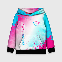 Толстовка-худи детская Genesis neon gradient style вертикально, цвет: 3D-черный