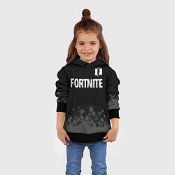 Толстовка-худи детская Fortnite glitch на темном фоне посередине, цвет: 3D-черный — фото 2
