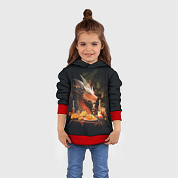 Толстовка-худи детская Дракон - 2024 год, цвет: 3D-красный — фото 2