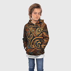 Толстовка-худи детская Узор в викингском стиле, цвет: 3D-белый — фото 2