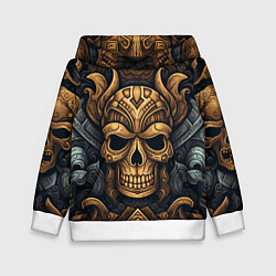 Толстовка-худи детская Арт павшие викинги, цвет: 3D-белый