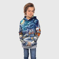 Толстовка-худи детская Новогоднее настроение, цвет: 3D-меланж — фото 2