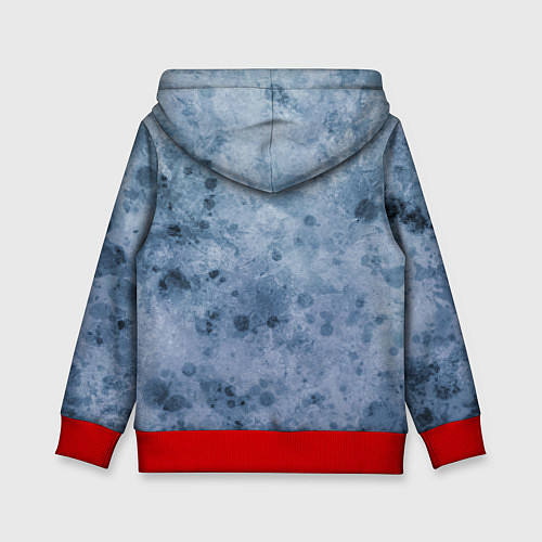 Детская толстовка Абстракция - сине-серая грусть / 3D-Красный – фото 2