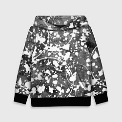 Толстовка-худи детская Абстракция - круги на сером, цвет: 3D-черный