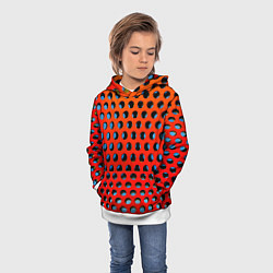 Толстовка-худи детская Перфорированная металлическая текстура, цвет: 3D-белый — фото 2