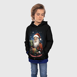 Толстовка-худи детская Дед мороз с драконом, цвет: 3D-синий — фото 2