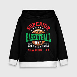 Толстовка-худи детская Superior basketball, цвет: 3D-белый