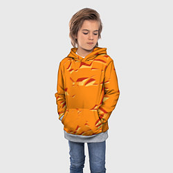 Толстовка-худи детская Оранжевый мотив, цвет: 3D-меланж — фото 2