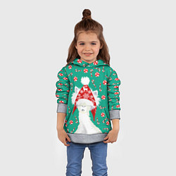 Толстовка-худи детская Лама - альпака с леденцами, цвет: 3D-меланж — фото 2