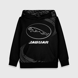 Детская толстовка Jaguar speed на темном фоне со следами шин