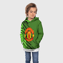 Толстовка-худи детская ФК Манчестер Юнайтед спорт, цвет: 3D-белый — фото 2