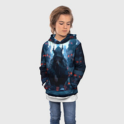 Толстовка-худи детская Демон и черепа, цвет: 3D-белый — фото 2