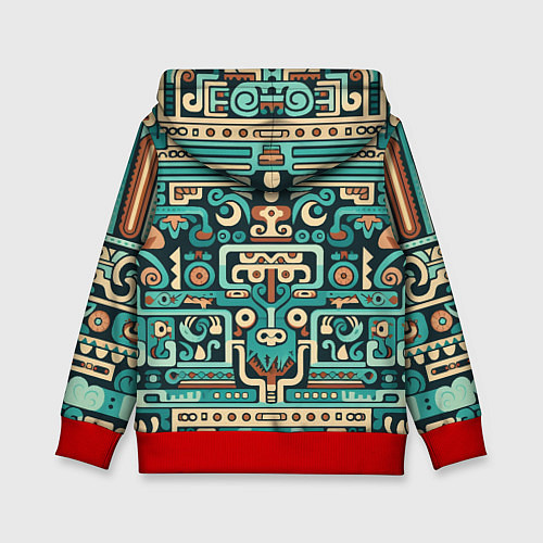 Детская толстовка Абстрактный паттерн в ацтекском стиле / 3D-Красный – фото 2