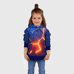 Толстовка-худи детская Огненные плиты с разломом, цвет: 3D-синий — фото 2