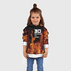 Толстовка-худи детская Thirty Seconds to Mars fire, цвет: 3D-белый — фото 2