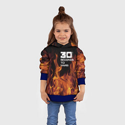 Толстовка-худи детская Thirty Seconds to Mars fire, цвет: 3D-синий — фото 2