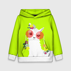 Детская толстовка Лама - альпака в розовых очках