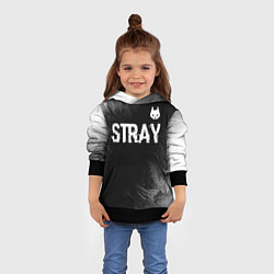 Толстовка-худи детская Stray glitch на темном фоне посередине, цвет: 3D-черный — фото 2