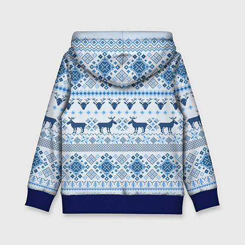 Детская толстовка Blue sweater with reindeer / 3D-Синий – фото 2