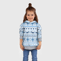 Толстовка-худи детская Blue sweater with reindeer, цвет: 3D-меланж — фото 2