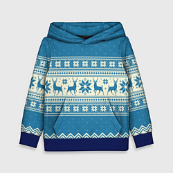 Детская толстовка Sweater with deer on a blue background