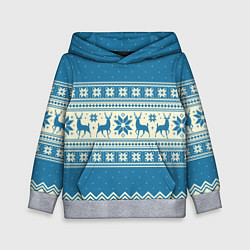 Детская толстовка Sweater with deer on a blue background