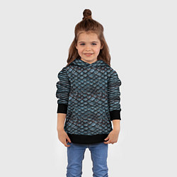 Толстовка-худи детская Dragon scale pattern, цвет: 3D-черный — фото 2
