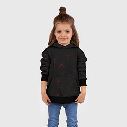 Толстовка-худи детская Красный кибер узор, цвет: 3D-черный — фото 2