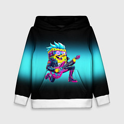 Детская толстовка Sponge Bob - rock guitarist - ai art