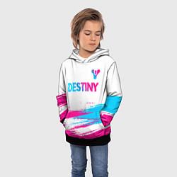 Толстовка-худи детская Destiny neon gradient style посередине, цвет: 3D-черный — фото 2