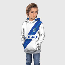 Толстовка-худи детская Volvo - white and blue, цвет: 3D-меланж — фото 2