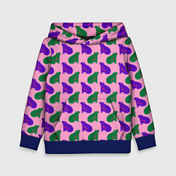 Толстовка-худи детская Животные капибары, цвет: 3D-синий