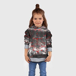Толстовка-худи детская Красные узоры, цвет: 3D-меланж — фото 2
