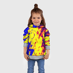 Толстовка-худи детская Half life toxic yellow fire, цвет: 3D-меланж — фото 2