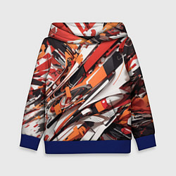 Толстовка-худи детская Абстракционная иллюстрация, цвет: 3D-синий