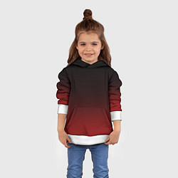 Толстовка-худи детская Градиент от тёмного до тёмно красного, цвет: 3D-белый — фото 2