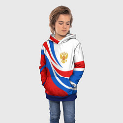 Толстовка-худи детская Россия - спортивная униформа, цвет: 3D-синий — фото 2