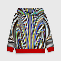 Толстовка-худи детская Струйчатый перламутровый узор, цвет: 3D-красный