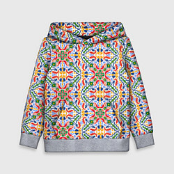 Толстовка-худи детская Мелкий красочный узор, цвет: 3D-меланж