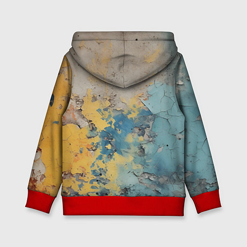 Детская толстовка Гранжевая стена с краской / 3D-Красный – фото 2