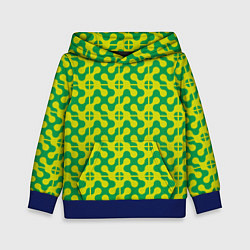 Толстовка-худи детская Паттерн из трансформированных геометрических фигур, цвет: 3D-синий