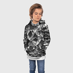 Толстовка-худи детская Чёрно-белая сетка, цвет: 3D-белый — фото 2