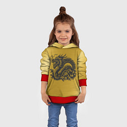 Толстовка-худи детская Дракон на золоте, цвет: 3D-красный — фото 2