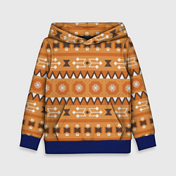 Детская толстовка Brown tribal geometric