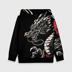 Толстовка-худи детская Japanese dragon - irezumi - art, цвет: 3D-черный