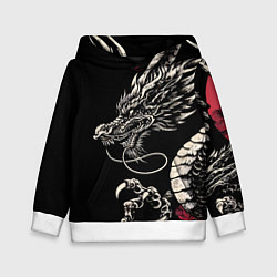 Толстовка-худи детская Japanese dragon - irezumi - art, цвет: 3D-белый