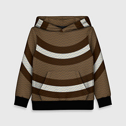 Толстовка-худи детская Текстура с коричневыми дугами, цвет: 3D-черный