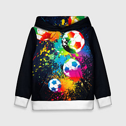 Детская толстовка Разноцветные футбольные мячи