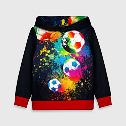 Детская толстовка Разноцветные футбольные мячи